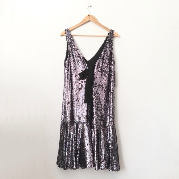 Anthropologie SP NWT Sybil Sequined Bow Back Dress - Picture 5 of 9